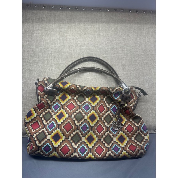 Relic‎ Bright Geometric Print Hobo Handbag With Studded Handles - Picture 2 of 6